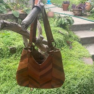 Vintage 90s Lucky Brand Leather Bag